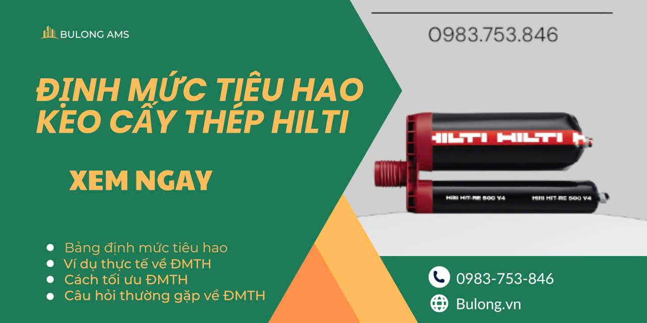Định mức tiêu hao keo cấy thep Hilti RE 500 V4