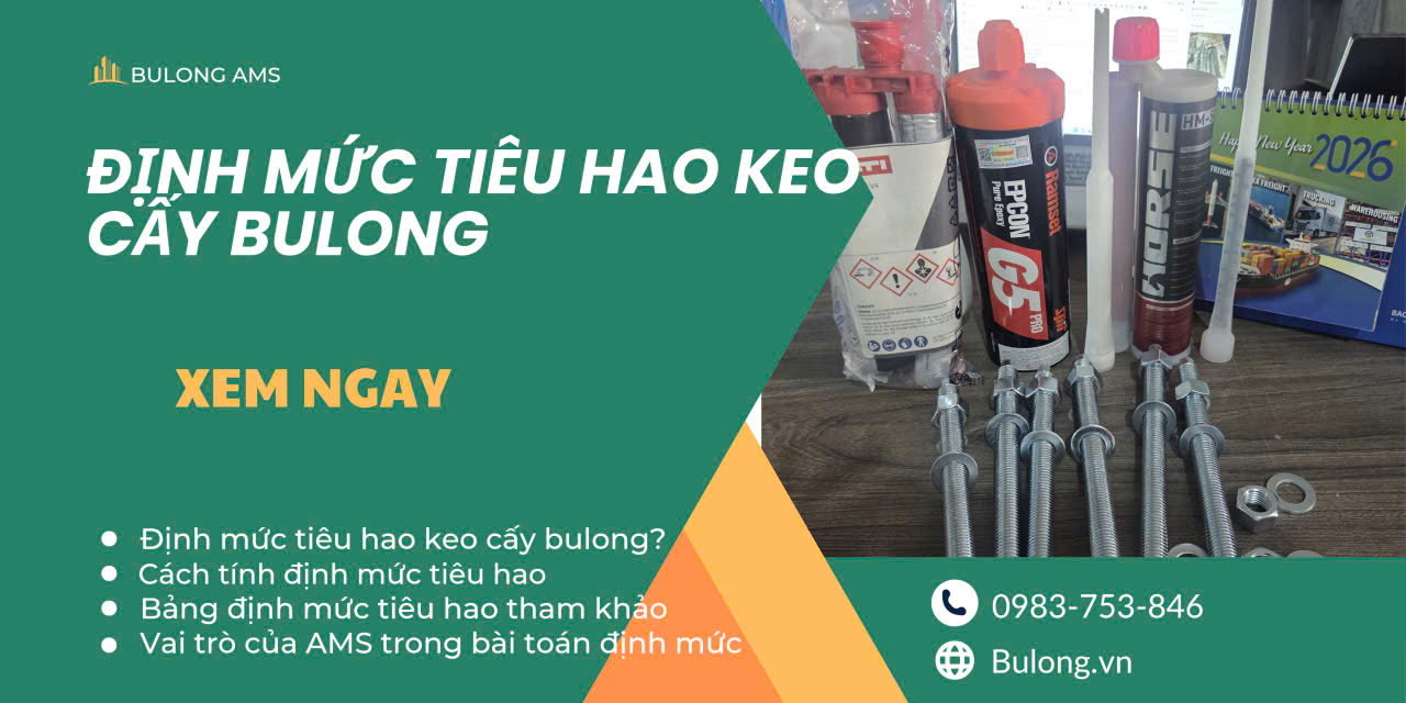 Định mức tiêu hao keo cấy bulong