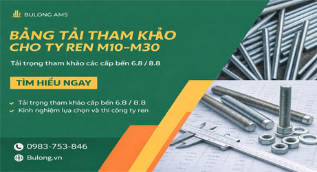 Bảng tải tham khảo ty ren M10 đến M30